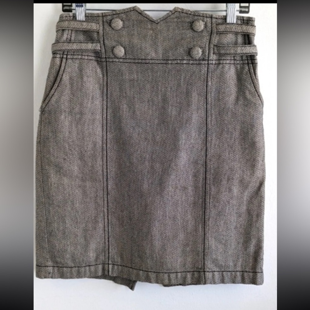 Lux herringbone high waisted pencil skirt